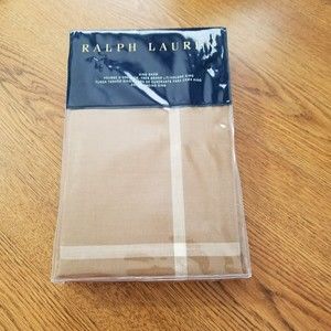 Ralph Lauren KING Camel/Cream Modern Equestrian Windowpane Sham MSRP $215